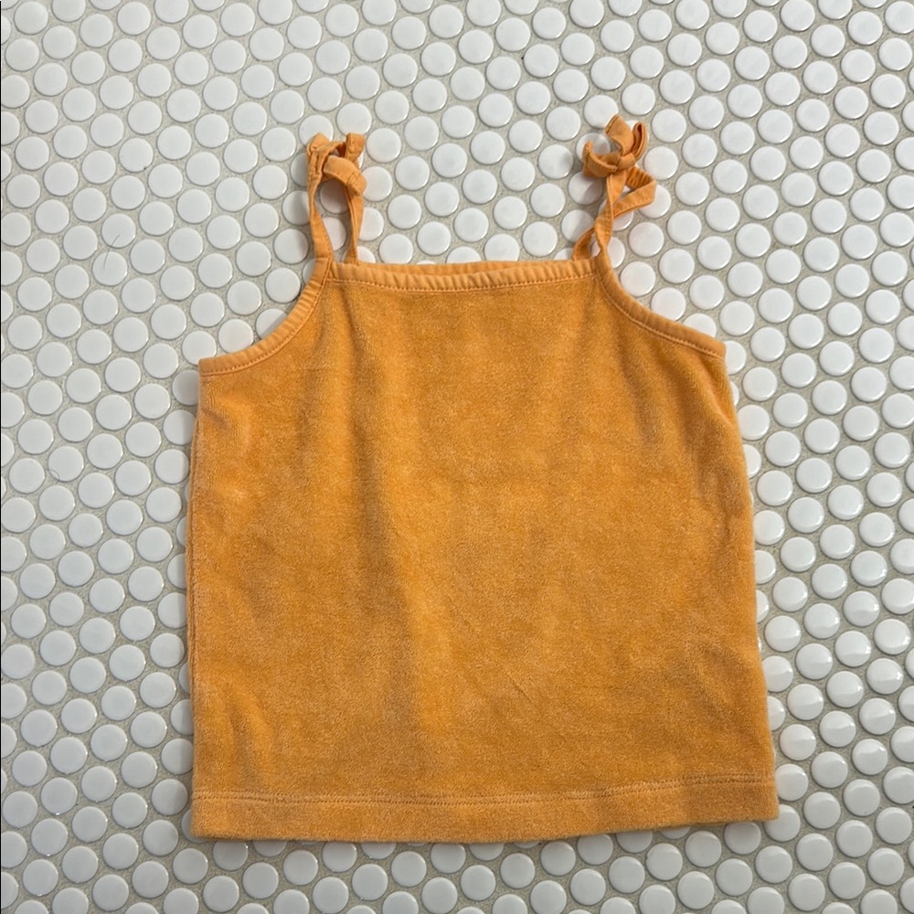 Ruffle Butts Orange Terry Cloth Tank Top with Knotted Straps